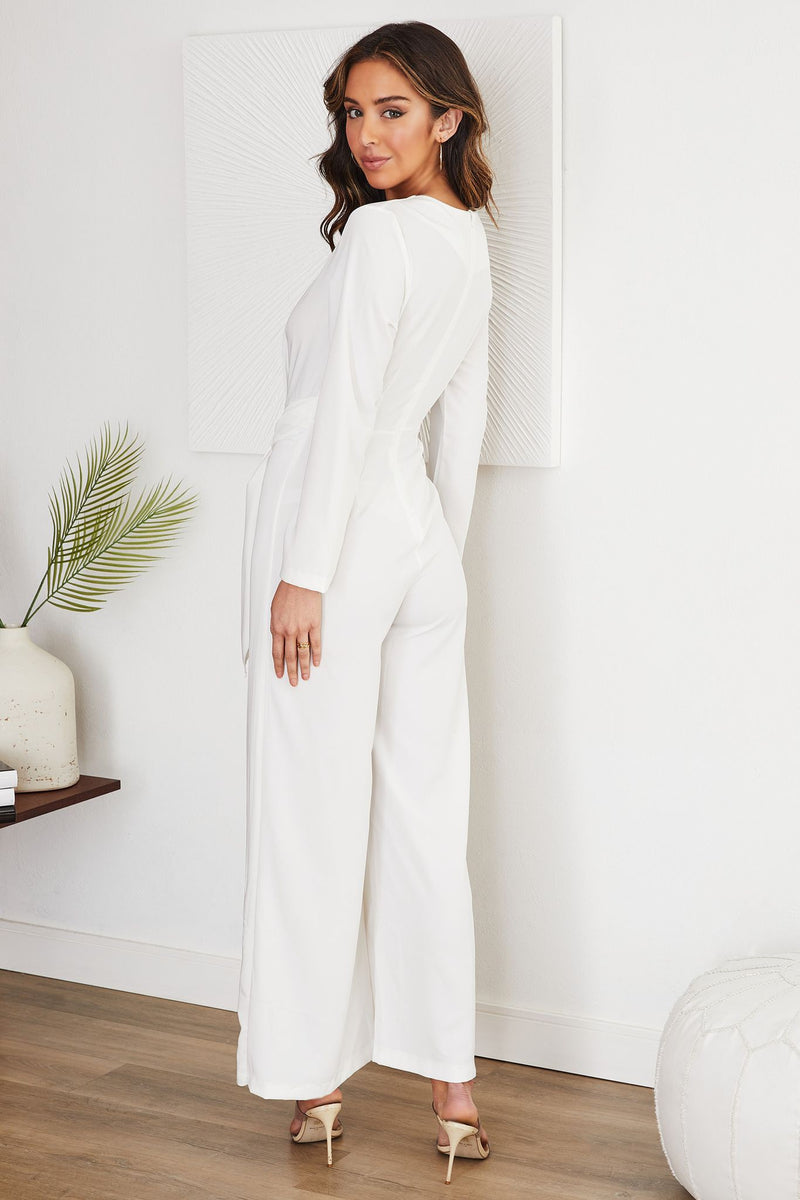Cutout Tied Pleated Sleeveless Jumpsuit