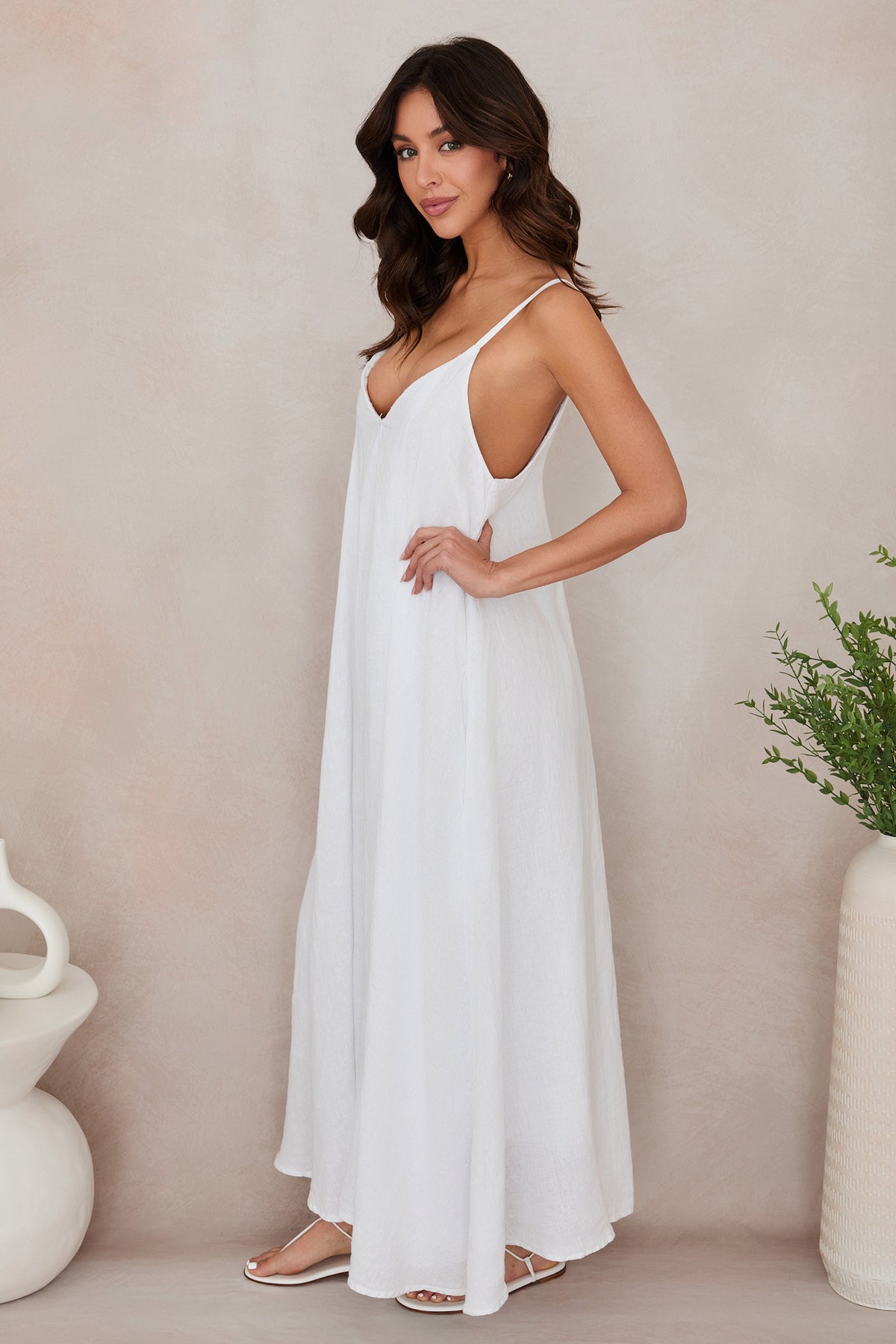 serena linen dress Serena V-Neck Linen Dress