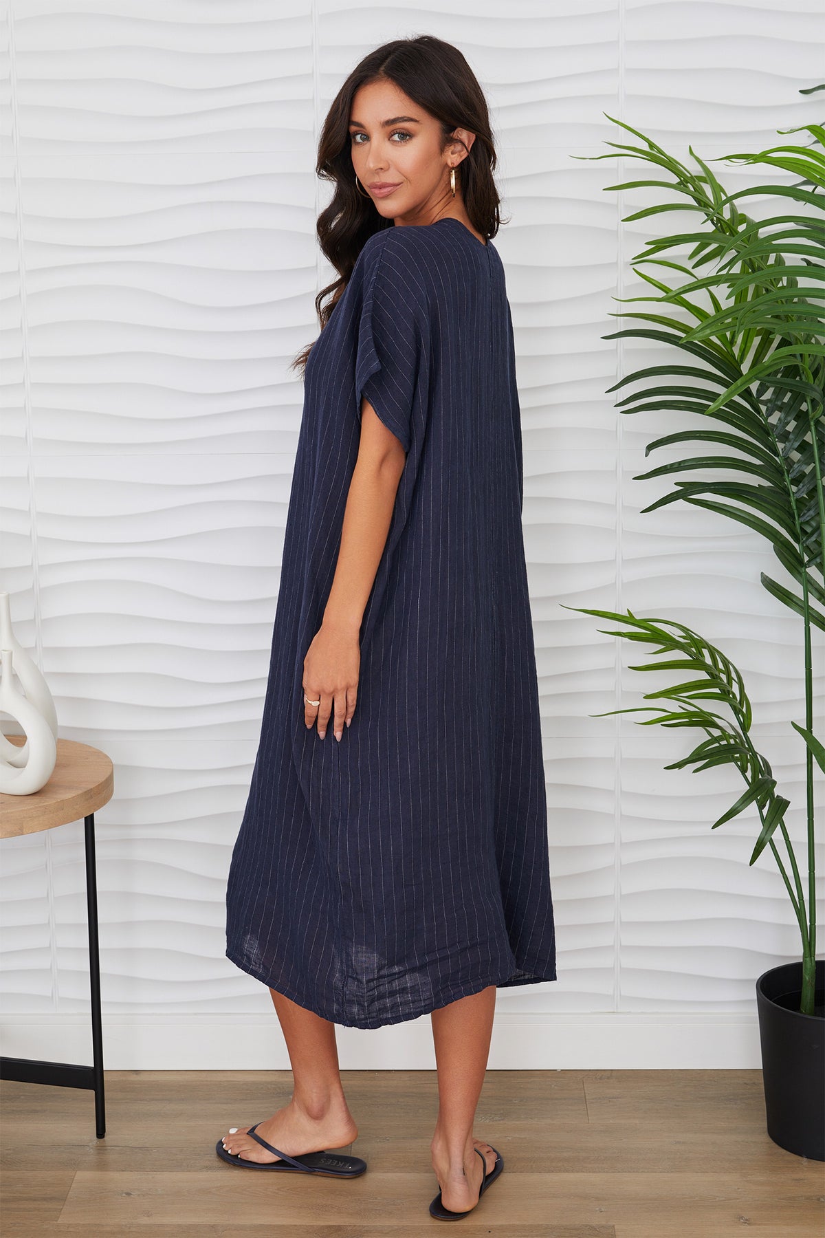 linen caftan dress Maxi Kaftan with Pockets and Side Slits inspired design Flax Dress/Linen Maxi Dress/Linen Caftan/Red
