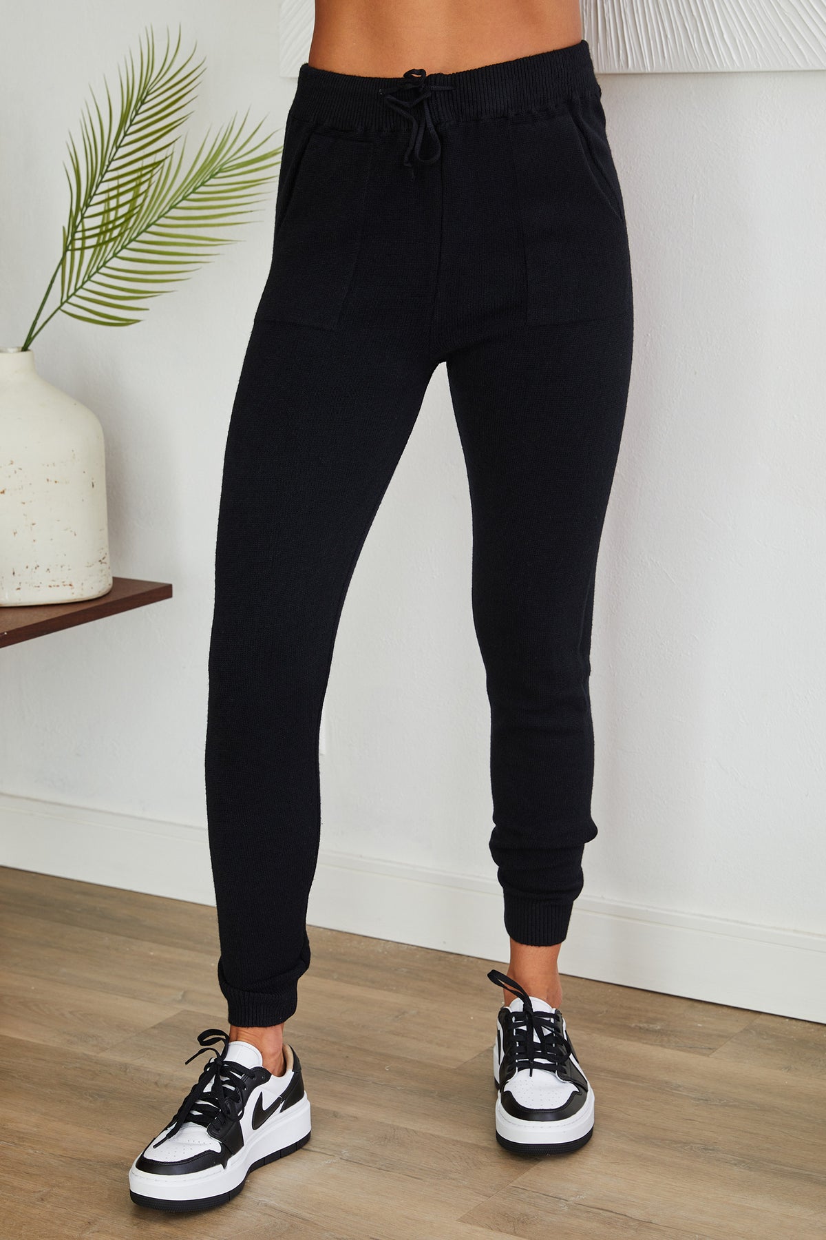High Waisted Knit Joggers - Ladies