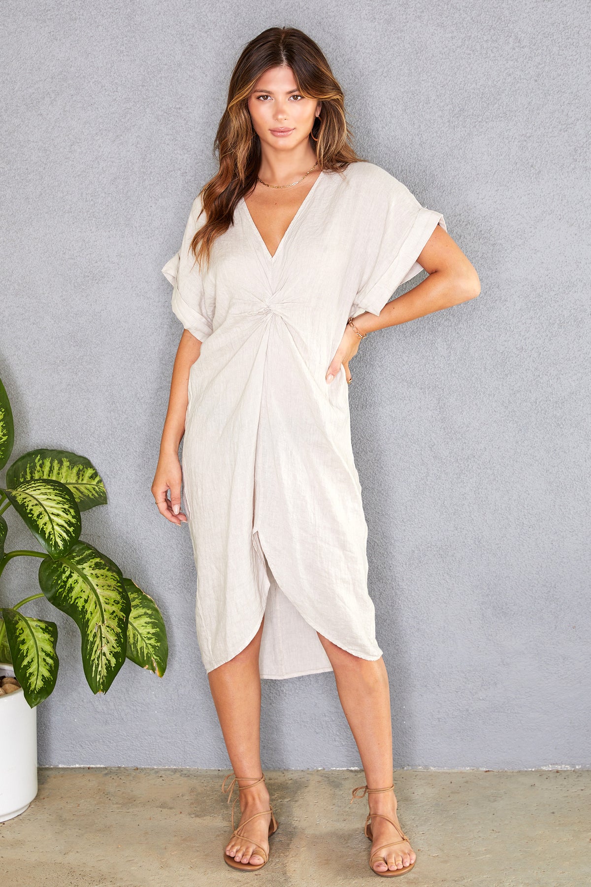 The Avery Twist Front Linen Midi Dress orianalifestyle.com The Avery Twist Front Linen Midi Dress orianalifestyle.com