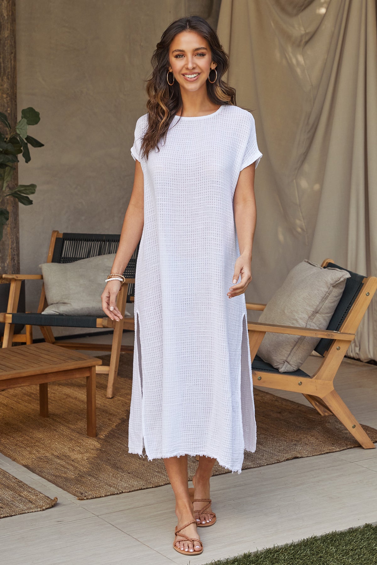 Women's Dress | Lanai Cover Up Dress | Cotton | Made in Italy | Oriana Lifestyle Women's Dress | Lanai Cover Up Dress | Cotton | Made in Italy | Oriana Lifestyle